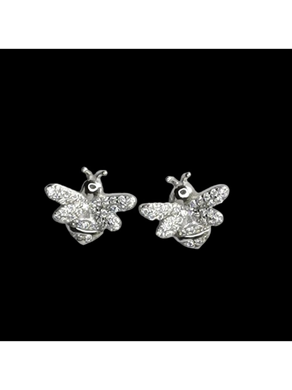 Cz Sterling silver bumble bee stud earrings 🆕